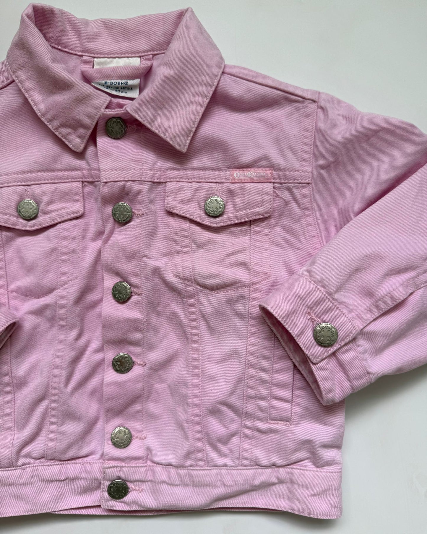 Vintage OshKosh B'gosh Pink Denim Jacket 18M 100% Cotton