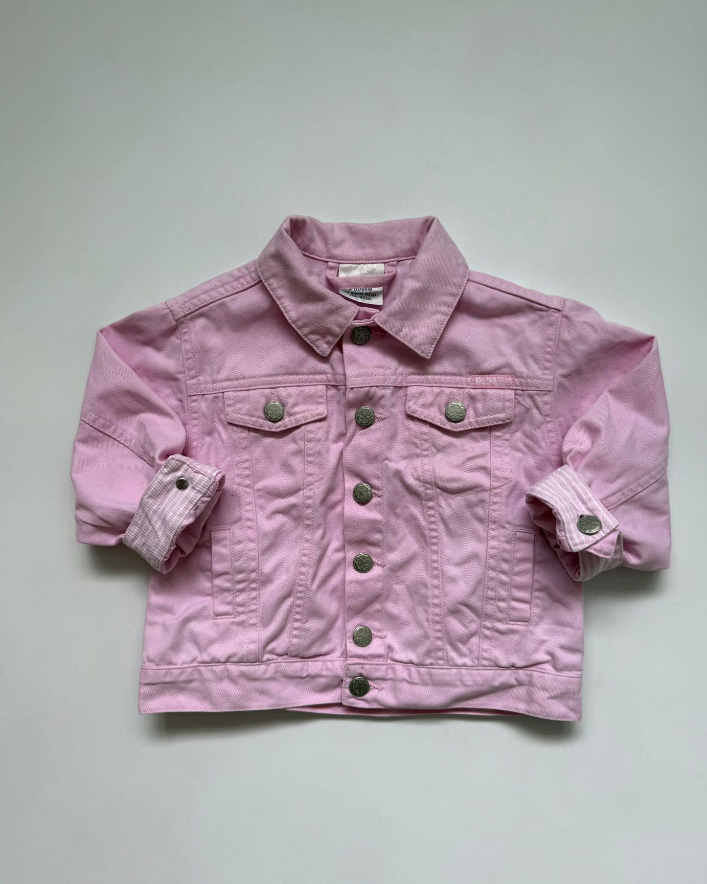 Vintage OshKosh B'gosh Pink Denim Jacket 18M 100% Cotton