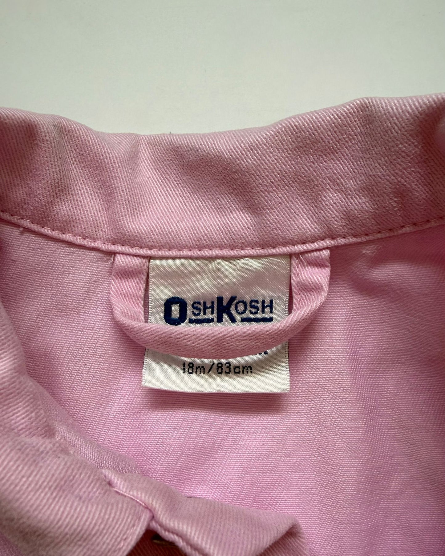 Vintage OshKosh B'gosh Pink Denim Jacket 18M 100% Cotton