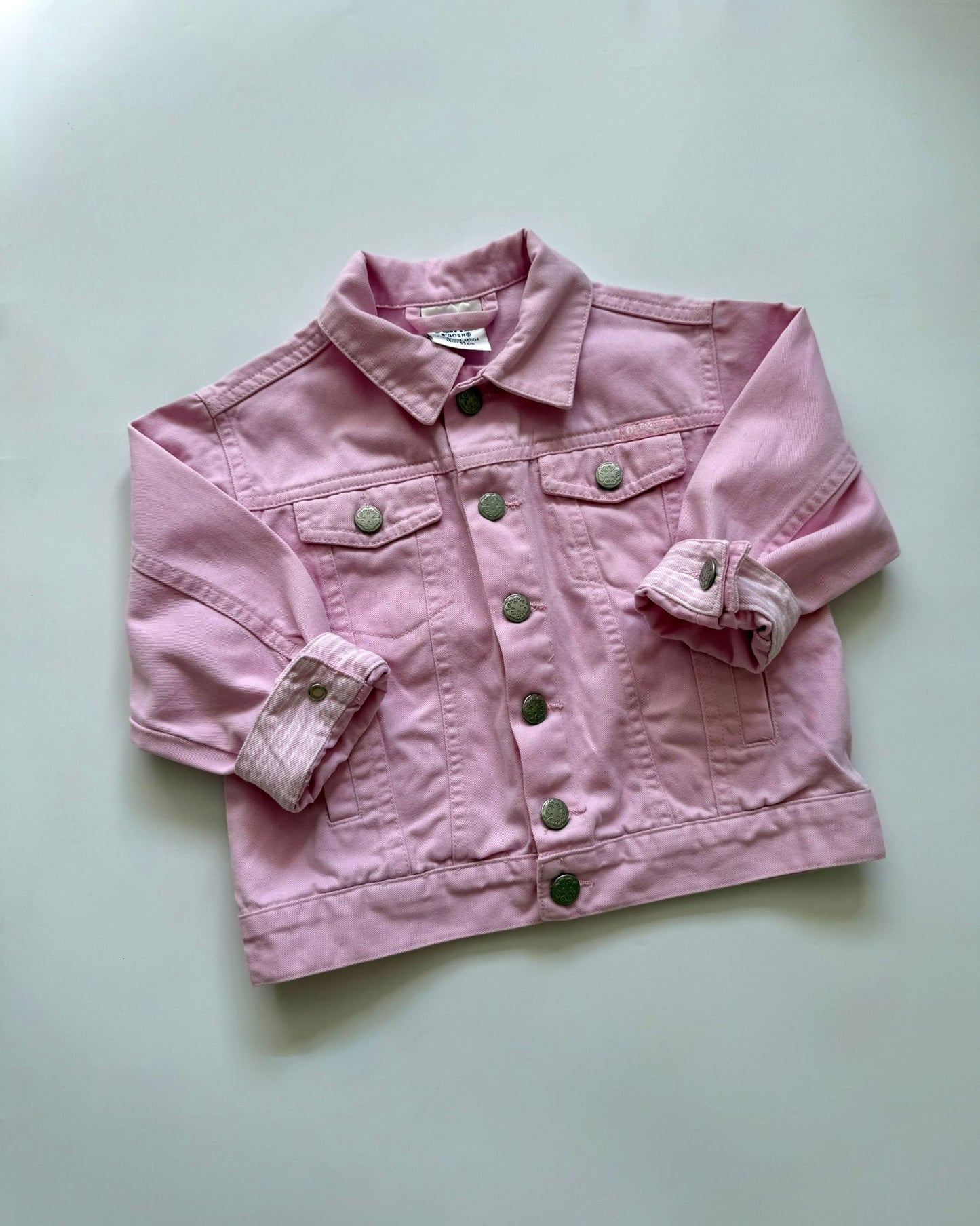 Vintage OshKosh B'gosh Pink Denim Jacket 18M 100% Cotton