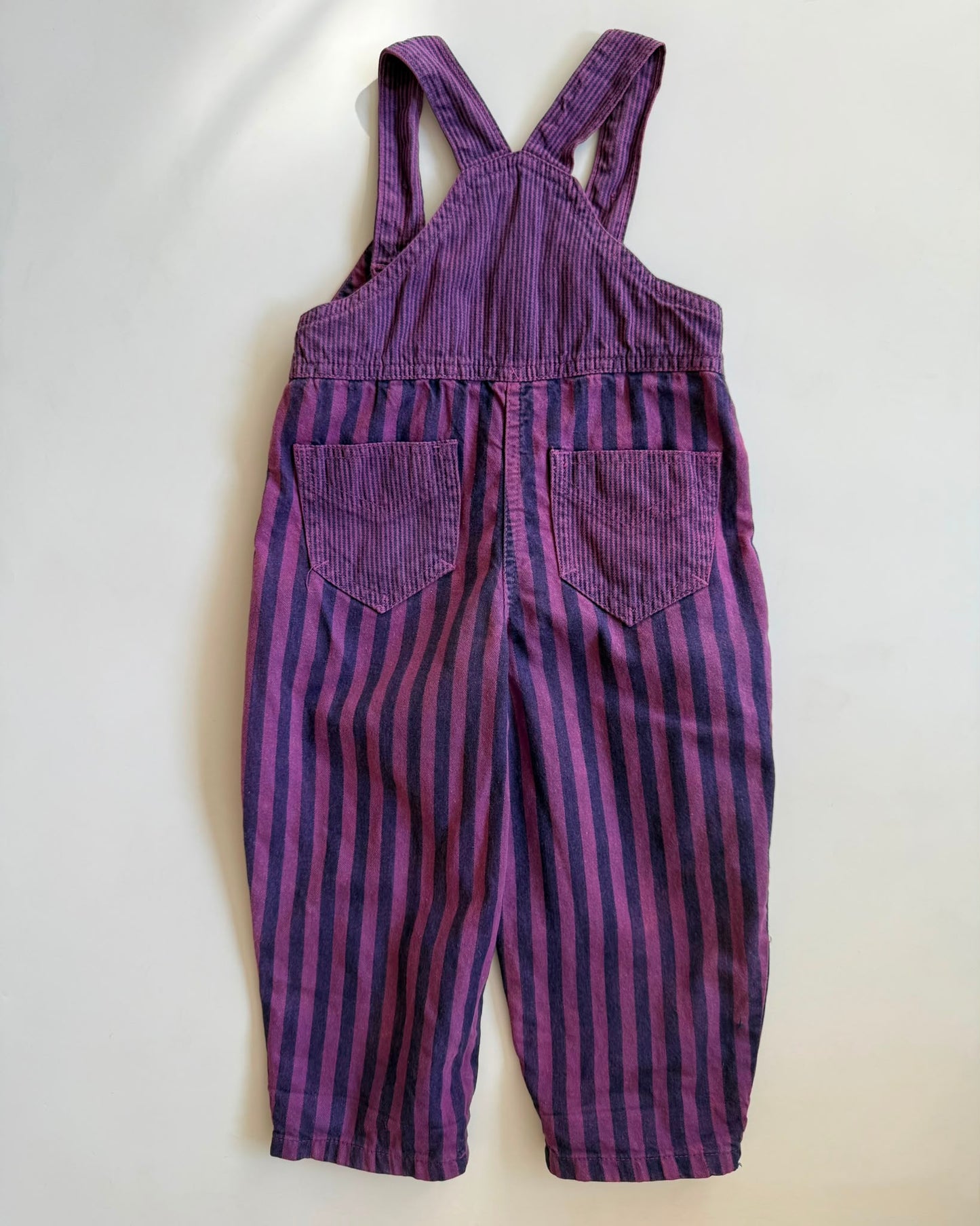 Vintage BHS Purple Stripe Dungarees 18-24M