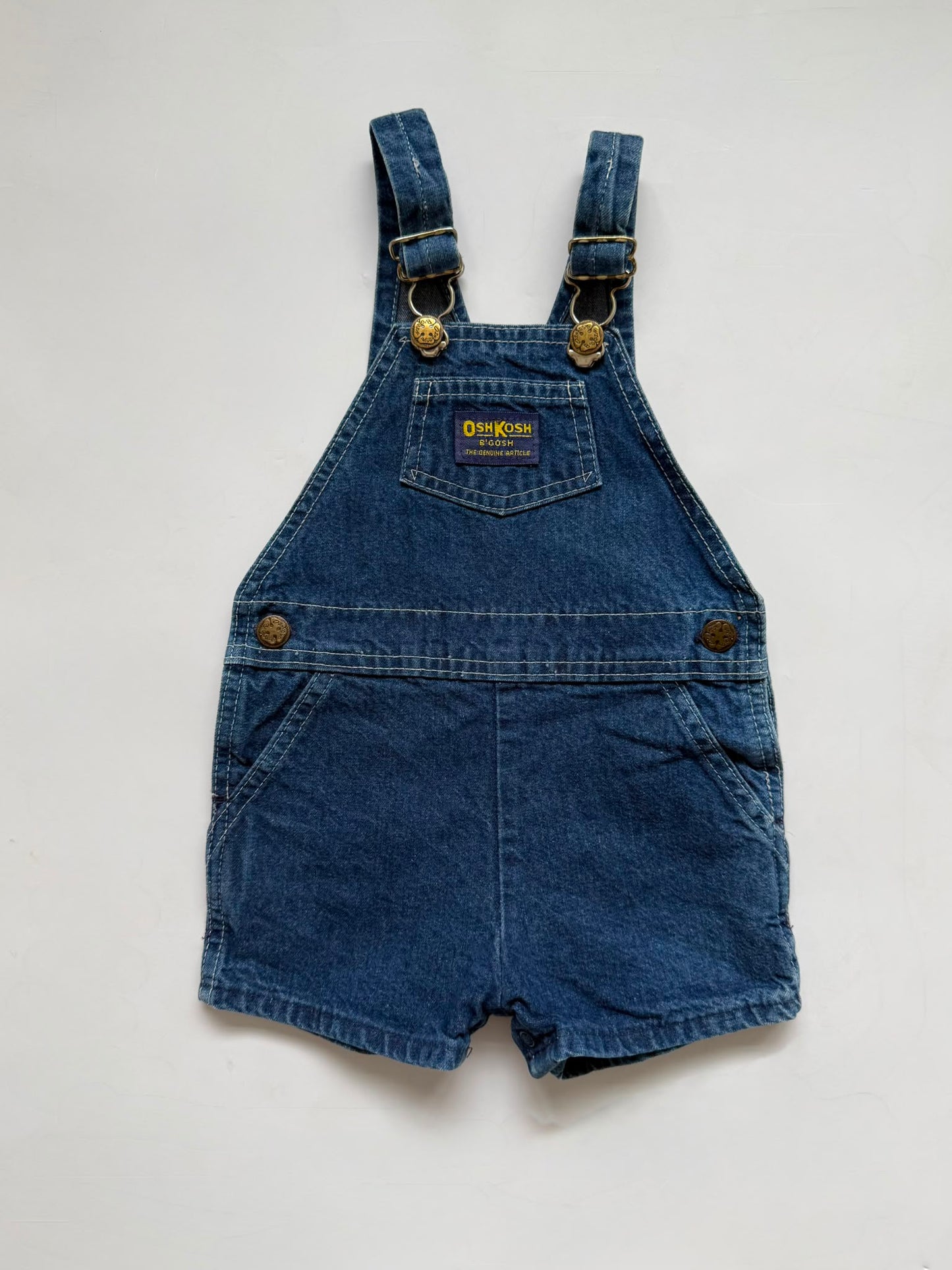 Vintage OshKosh B'Gosh Denim Shortalls 24M USA 90s Dungarees