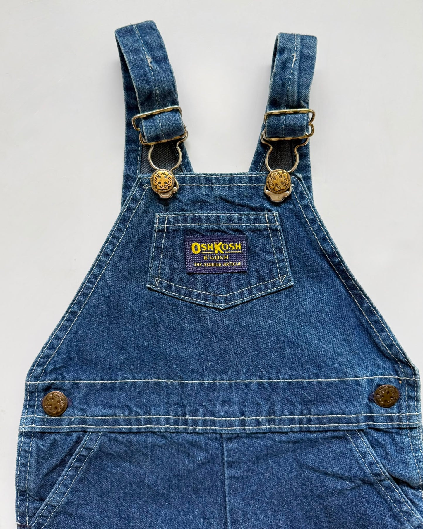 Vintage OshKosh B'Gosh Denim Shortalls 24M USA 90s Dungarees