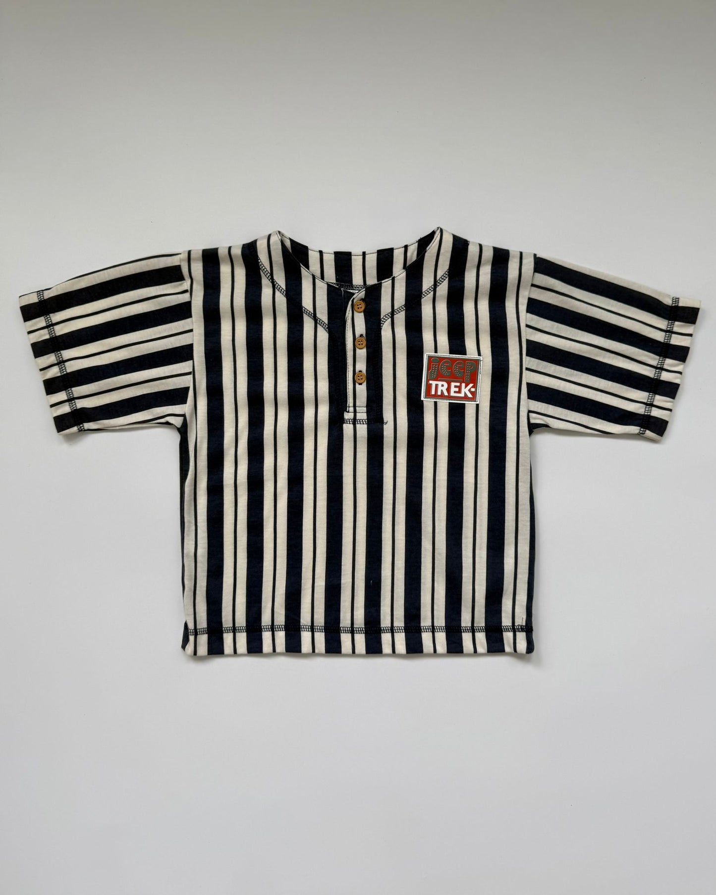 Vintage Ed's Jeep Trek Striped Jersey Tee 4-5 Years