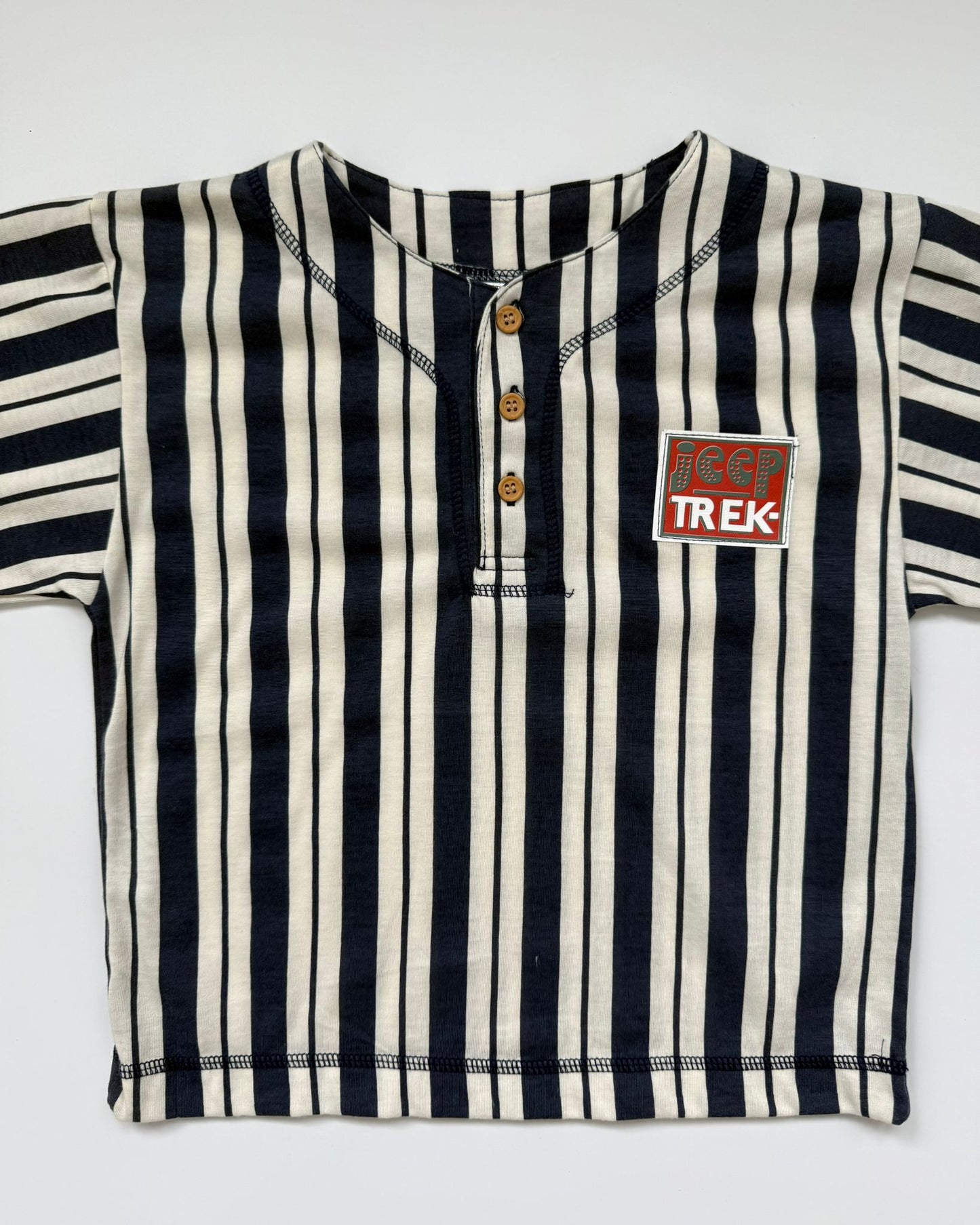 Vintage Ed's Jeep Trek Striped Jersey Tee 4-5 Years
