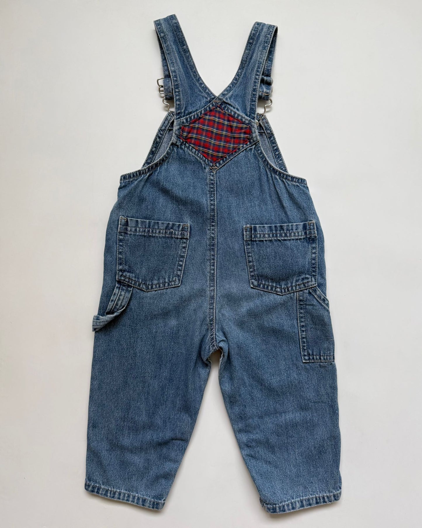 Vintage Arizona Jean Company Denim Tartan Dungarees 24M